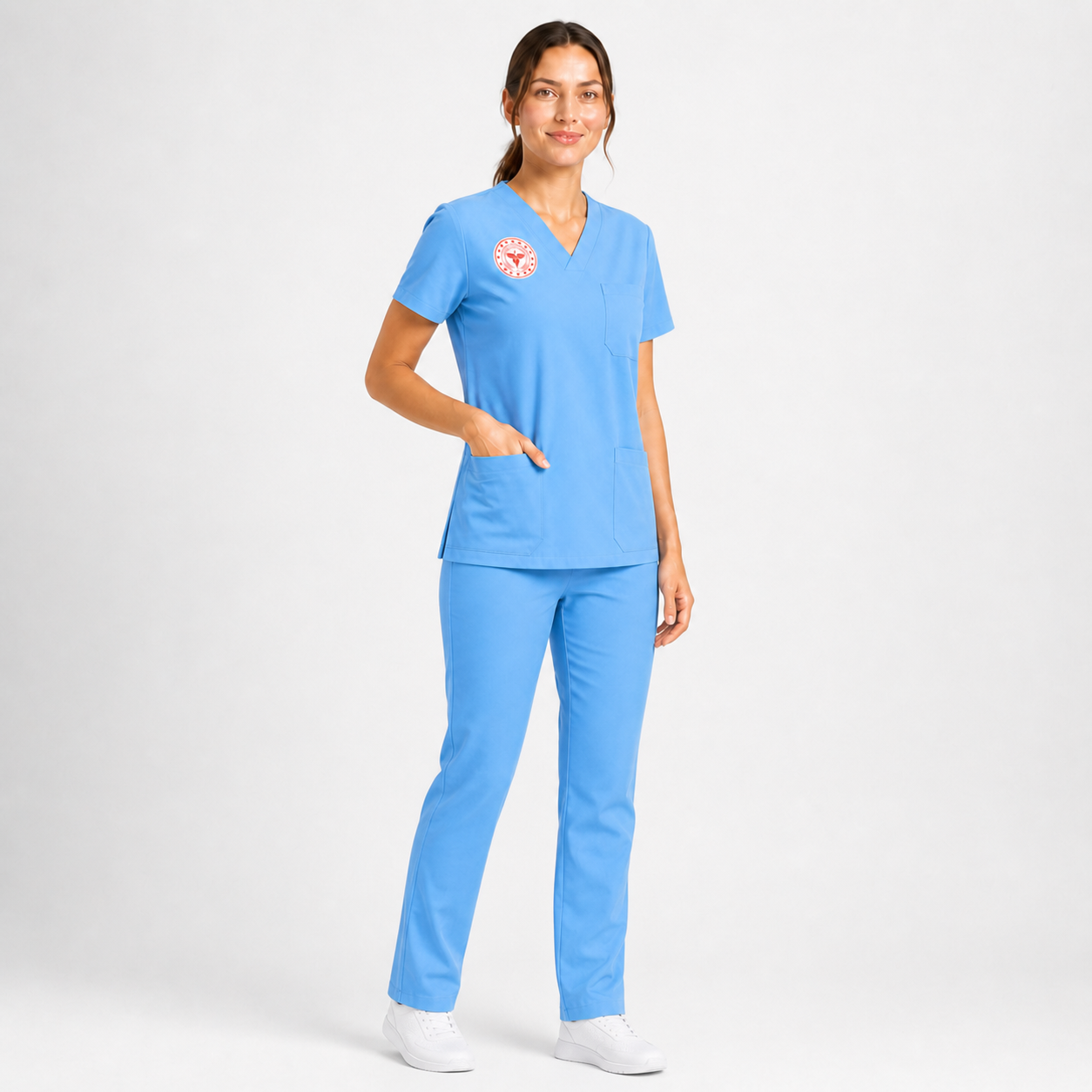 Sebat® 4Stretch™ Hekim Üniforması Açılı Görünüm - Alaskan Blue