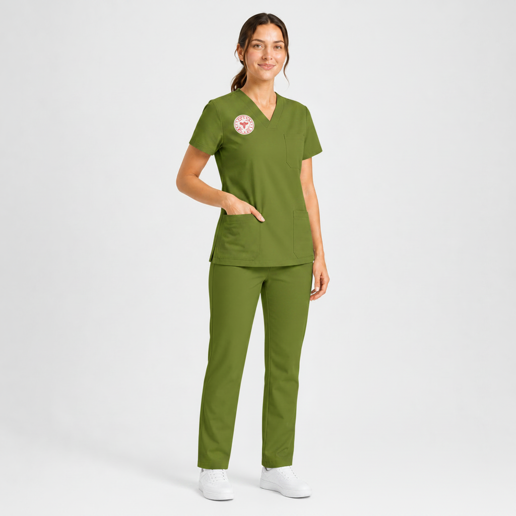 Sebat® 4Stretch™ Grasshopper Rengi Eczacı Üniforması Açılı Görünüm