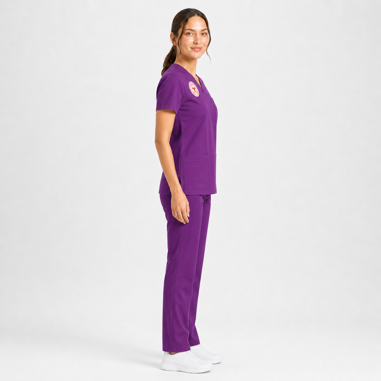 Sebat® 4Stretch™ Likralı Ebe Takımı Yan Profil - Byzantium Medikal Üniforma