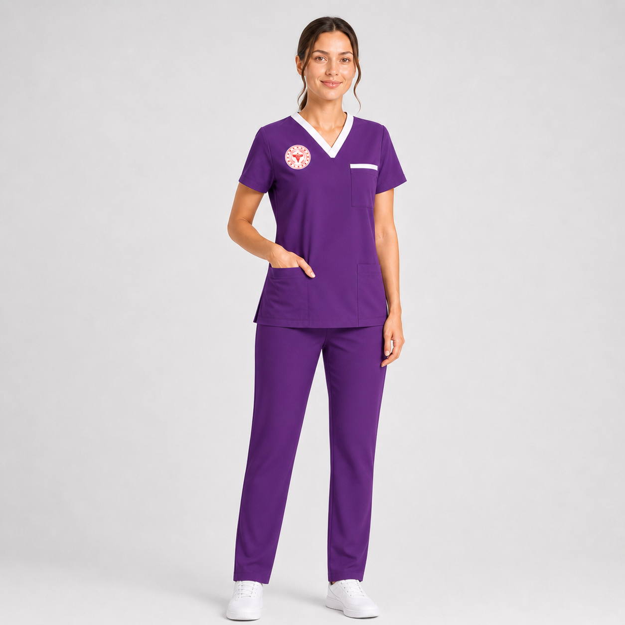 Sebat® 4Stretch™ Şeritli Sorumlu Ebe Üniforması Açılı Görünüm