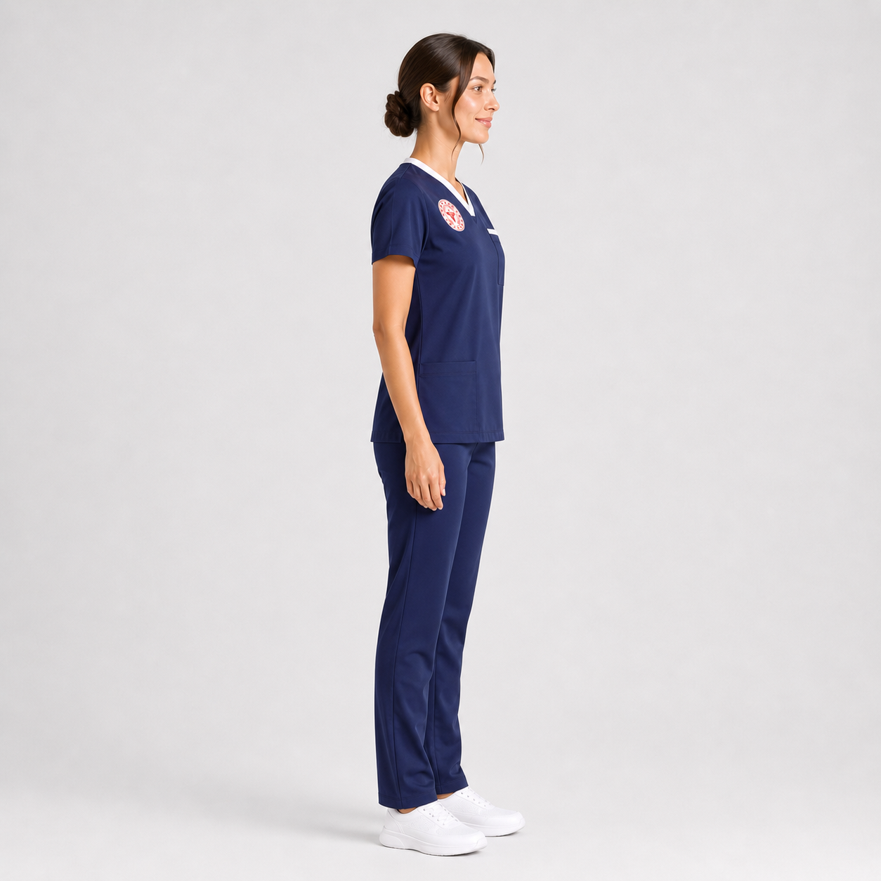Sebat® 4Stretch™ Sorumlu Hemşire Takımı Yan Profil - Şeritli